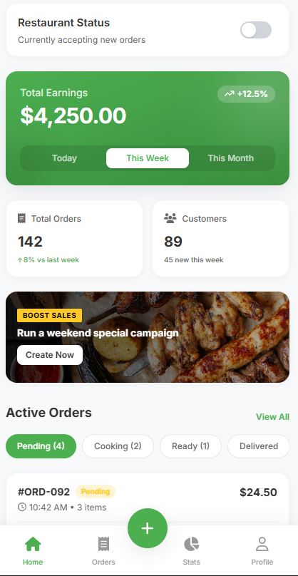 Restaurant App UI